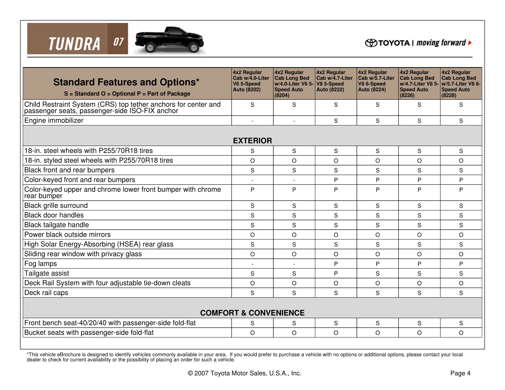 2007 Toyota Tundra RC 4x2 Brochure Page 5